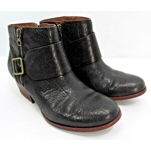 Kork Ease Boots Womens Morosita Black Full Grain Leather Heeled Ankle Booties 7M
